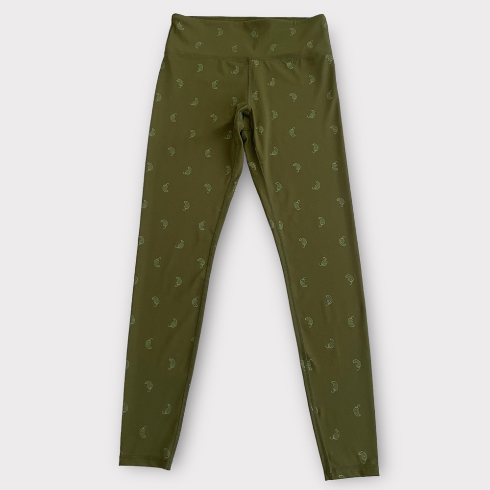 Chipotle Women’s Leggings Medium High Waisted Full Length Tonal Peppers NWOT